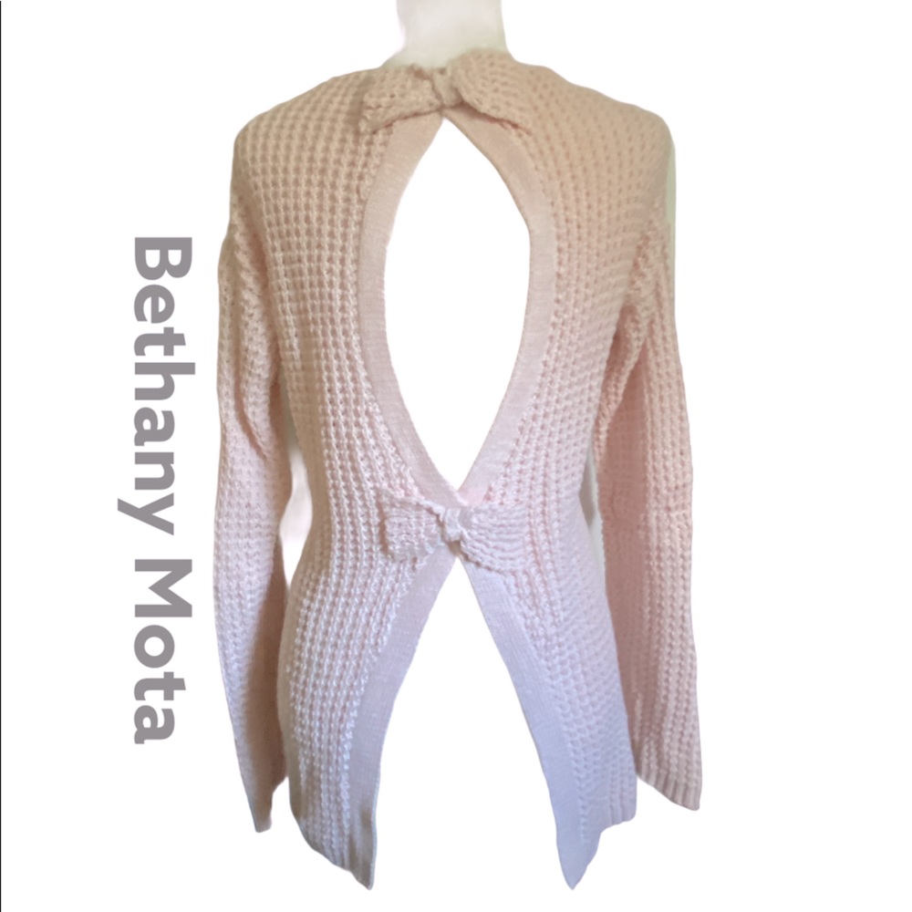 Bethany Mota Open Back Bow Sweater